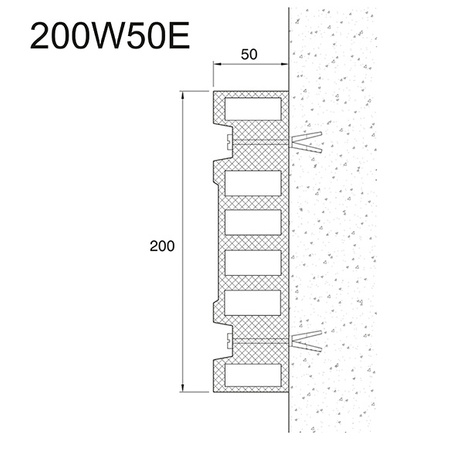 Odbojnica z gumy EPDM 200W50 E