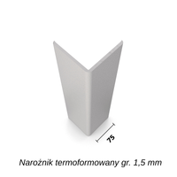 Narożnik termoformowany SO75T dł.1,5m gr. 1,5 mm 